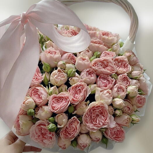 «Just Pink» корзина кустовых роз