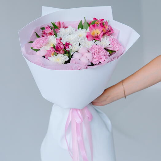 Прекрасный свежий букет с хлопком🥰