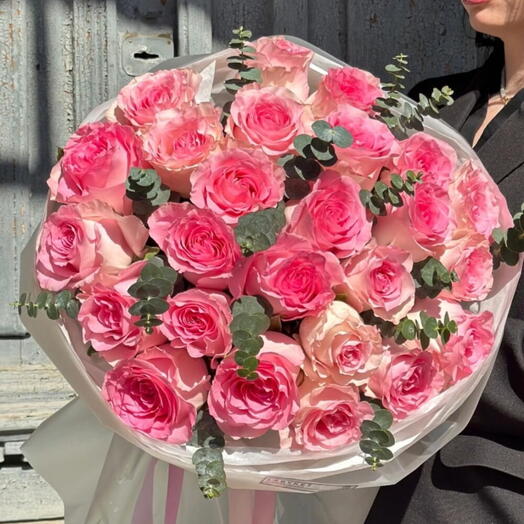 Директорский шик 👩‍🏫Элегантный букет из крупной эквадорской розы 🌹 Букет на 1 Сентября 🍁Розы розовые