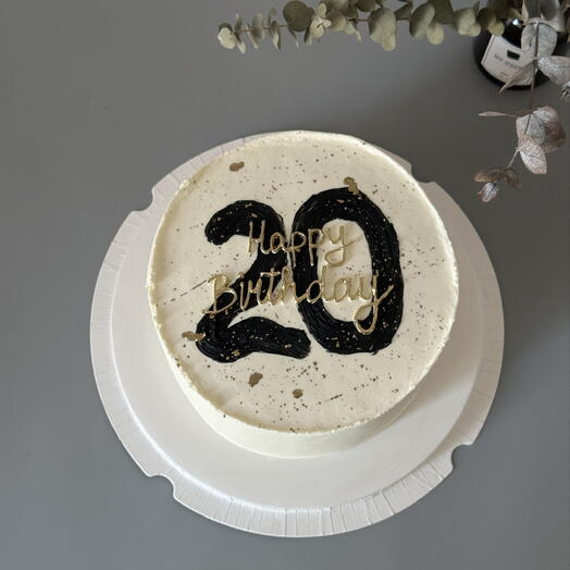Торт 1 кг на день рождения с цифрой Happy Birthday