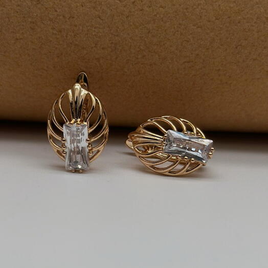 Серьги под золото ажурные 1,5 см