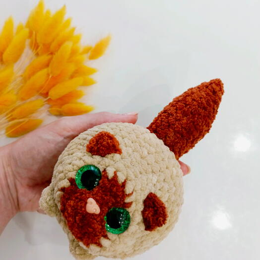 Игрушка мягкая котик сиамский вязаный