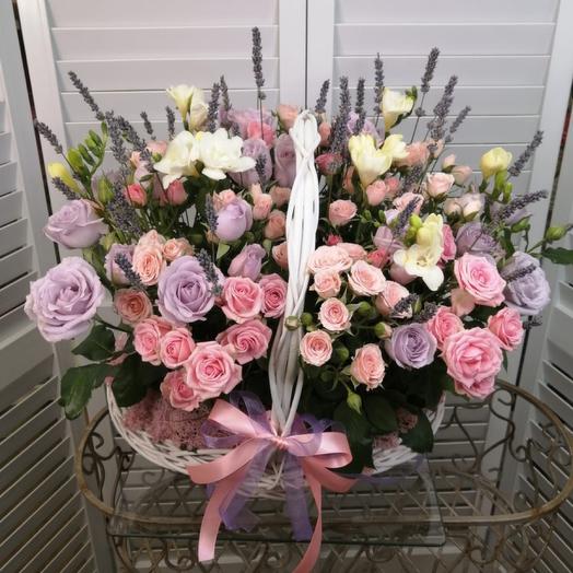 Basket of shrub roses