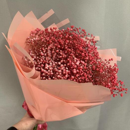 Bouquet of 7 branches of red gypsophila