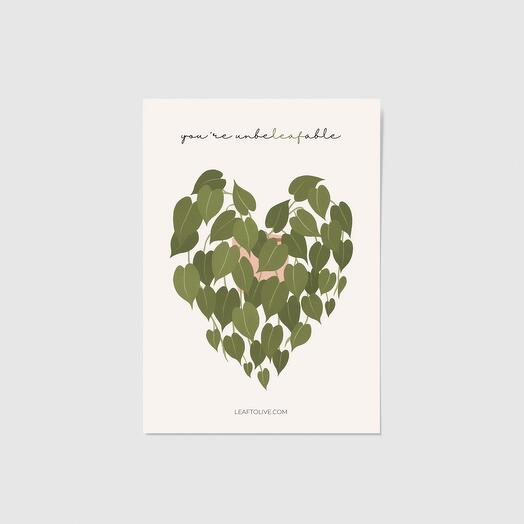 Открытка «You re unbeLEAFable»