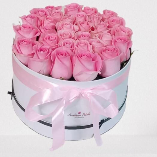 24 Pink Roses Box