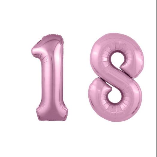 Гелиевые шары "18", цвет розовый