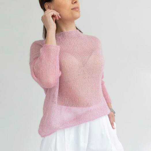 Elegante Jersey de mohair sobre seda