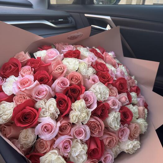 100 mix roses