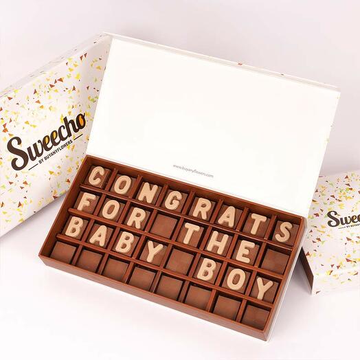 Congrats For The Baby Boy Chocolates By Sweecho