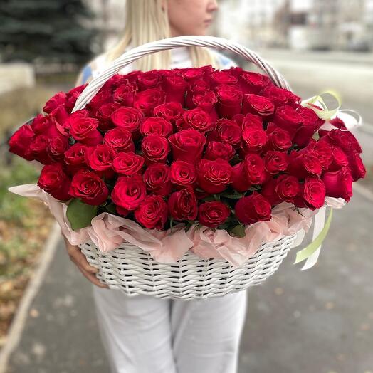 🌺101. Basket "The most tender!"Bush roses in the design