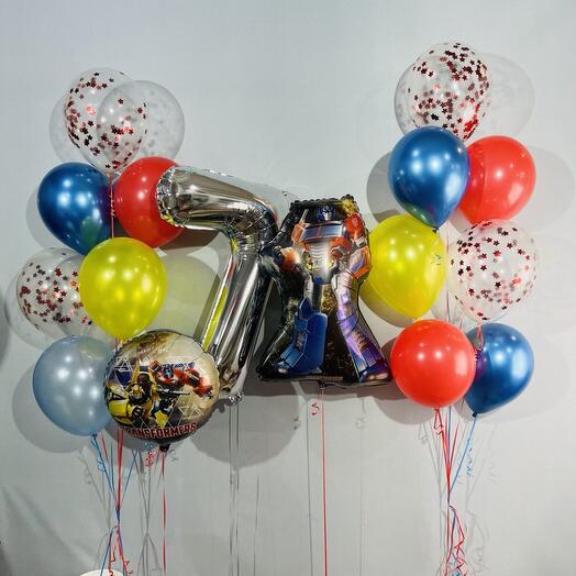 Transformers balloons for birthday 7 years old 17 pcs
