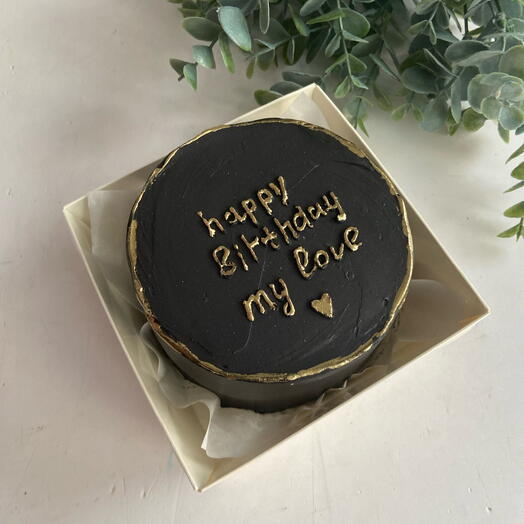 Бенто тор happy birthday  черный с золотом