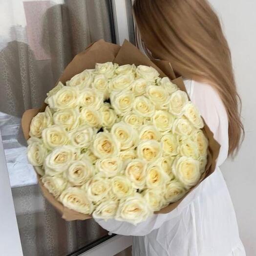 Белые розы (51 шт)