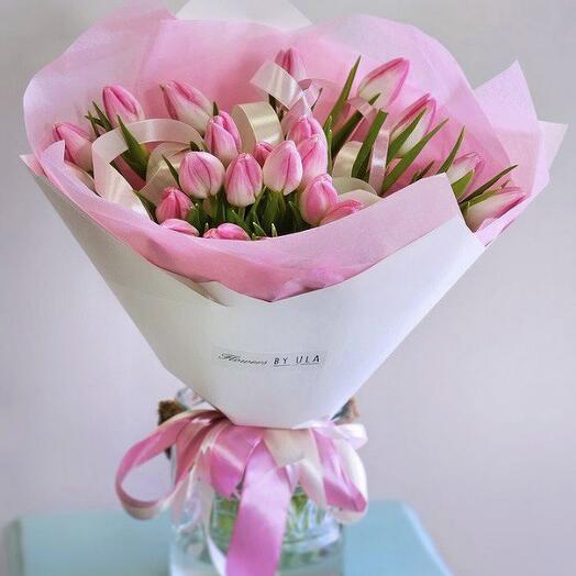 Pink Tulips, 29 pcs