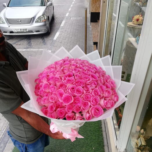 101 Pink Color Roses Bouquet