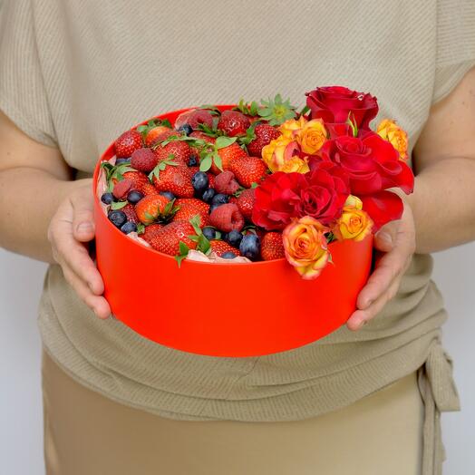 Berry mix with floral arrangement