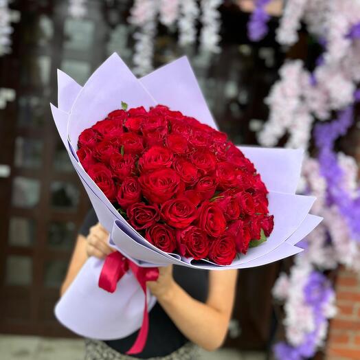 🌷Букет роз 51 шт. "Поздравляю"