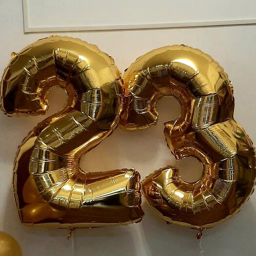 Цифра фольгированная 23 (золото)