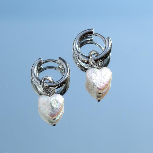 Серьги Pearl hearts