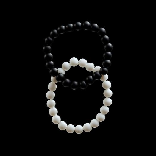 Браслет двойной из шунгита и агата 30003-0102