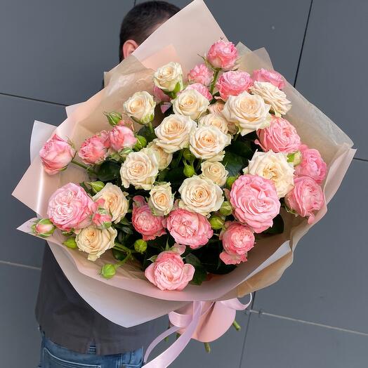 Букет кустовые пион розы 💝