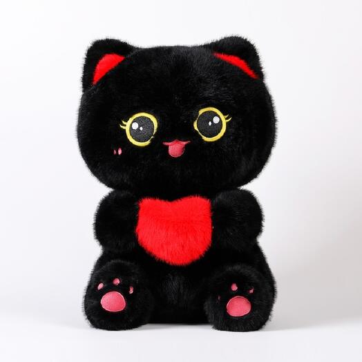 Мягкая игрушка Кот Блэк для девочек и мальчиков / Плюшевая Кошка для детей KiDWoW  черный 55см