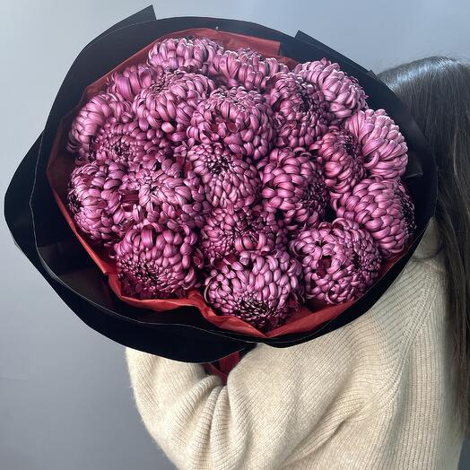 Букет из хризантем бигуди (19 стеблей)