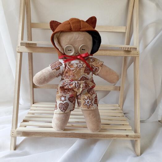 Пряничный щенок плюшевая игрушка ручной работы