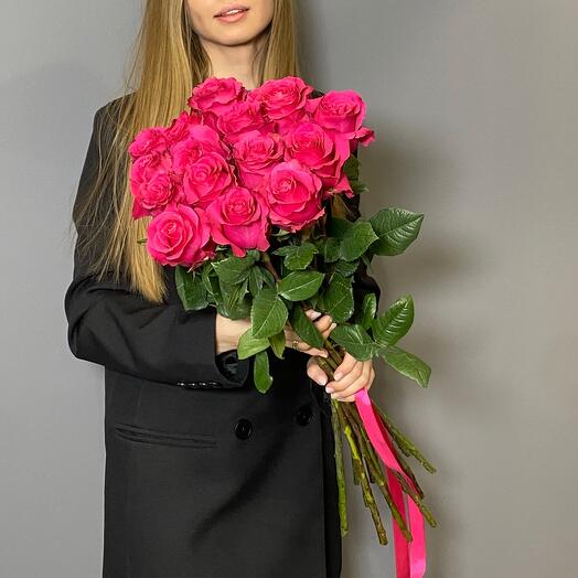 Монобукет малиновых роз Пинк Флойд (15 шт)