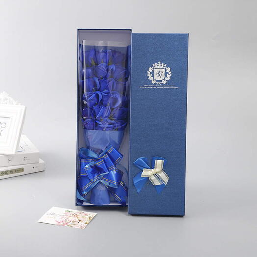 💙 Elegant Box of 18 Blue Roses 🌹 | Unique Gift for Special Moments