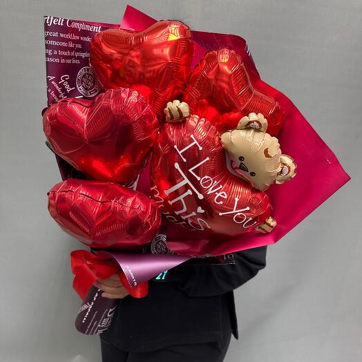 Букет из воздушных Шаров «I love you