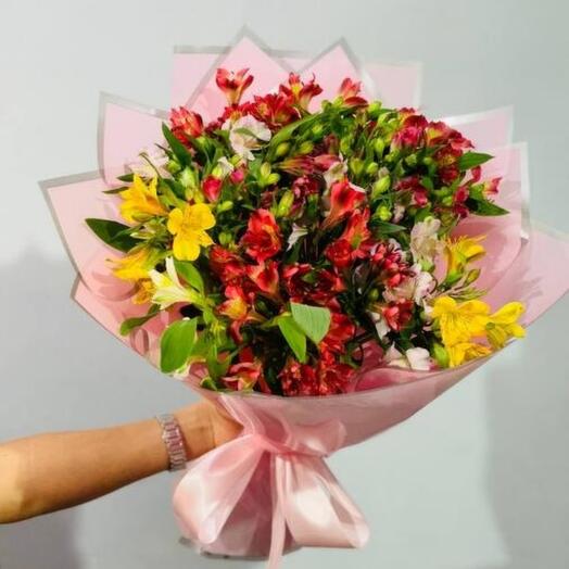 Alstroemeria flowers in a bouquet