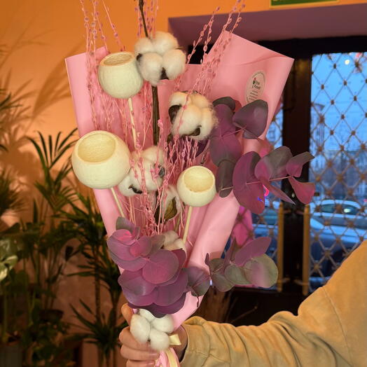 Virágcsokor pamuttal