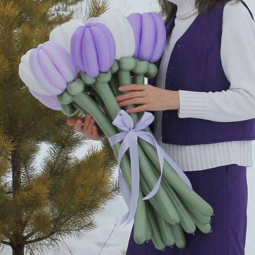Цветы из шаров, тюльпаны из шаров ,  9 штук