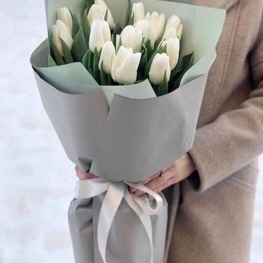 Букет белоснежных тюльпанов SERET GARDEN