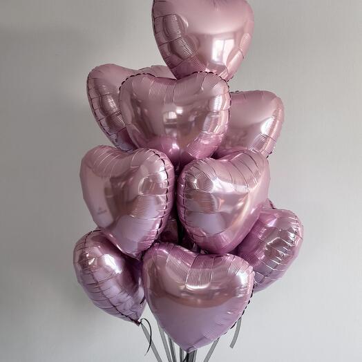 15 розовых сердец