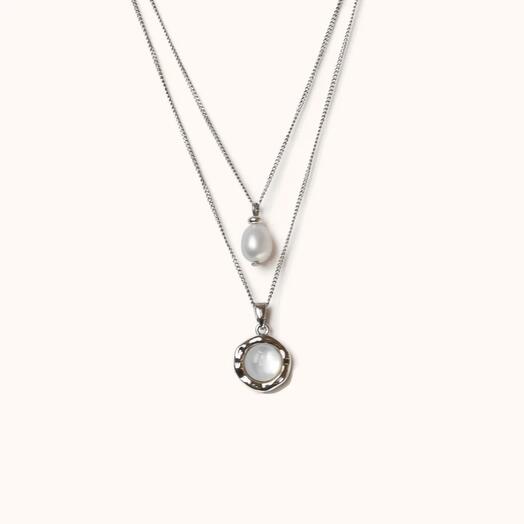 Двойная цепочка с жемчугом