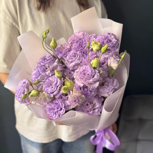 Букет из лавандовой эустомы💜
