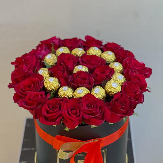 Ferrero Rocher and Red Rose