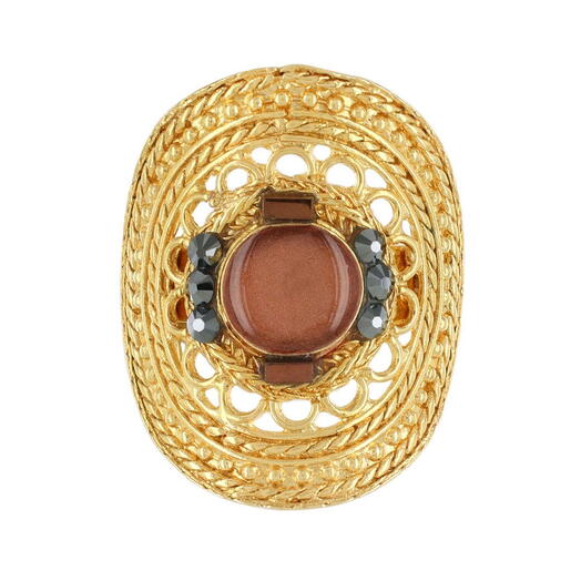 Кольцо TARATATA, Citadelle, разъемное, со смолой, бусинам и стразами, TT-W23-04408-208 коричневый