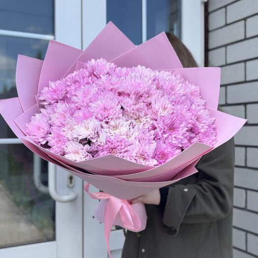 Монобукет из 13 крашеных кустовых хризантем🌸🤍