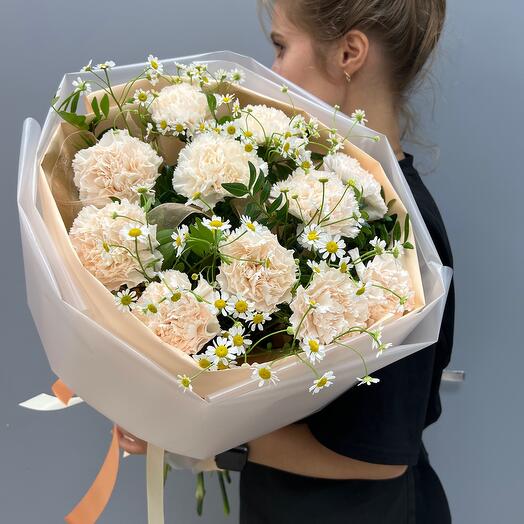 Букет кремовых диантусов 🧡