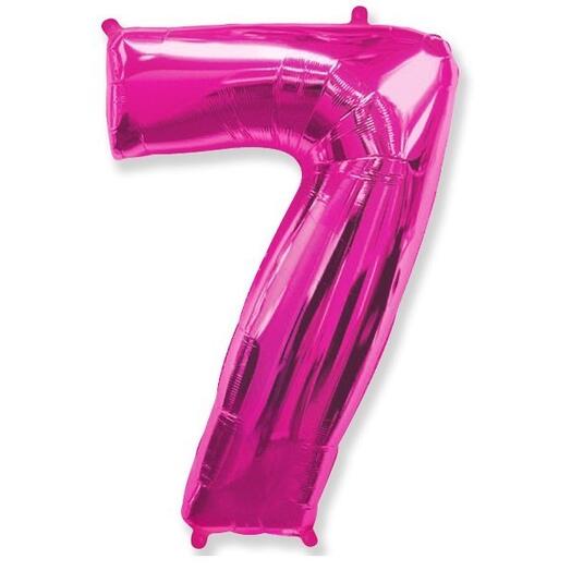 Шар фуксия цифра 7