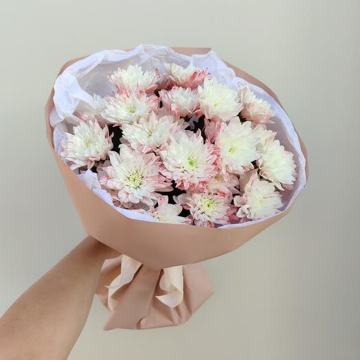 Моно букет из хризантемы персиковой