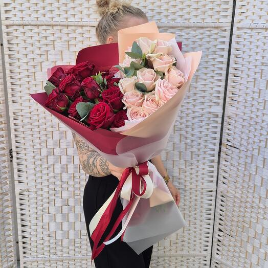 Джаз и Маджента M (роза 25шт)