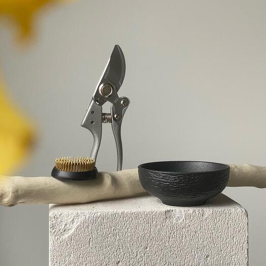 Набор для создания икебаны: секатор, кензан, пиала