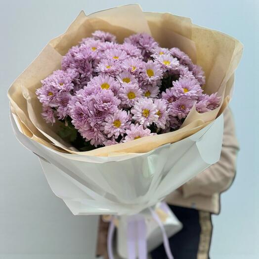 Монобукет из кустовых хризантем — 11 шт