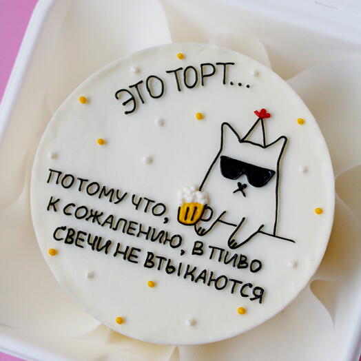Бенто торт с котиком для парня, мужа, подруги, друга, брата, сестры, папы на день рождения