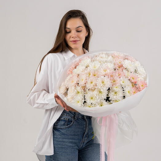 🎀💋Быстрая доставка! Большой букет хризантем